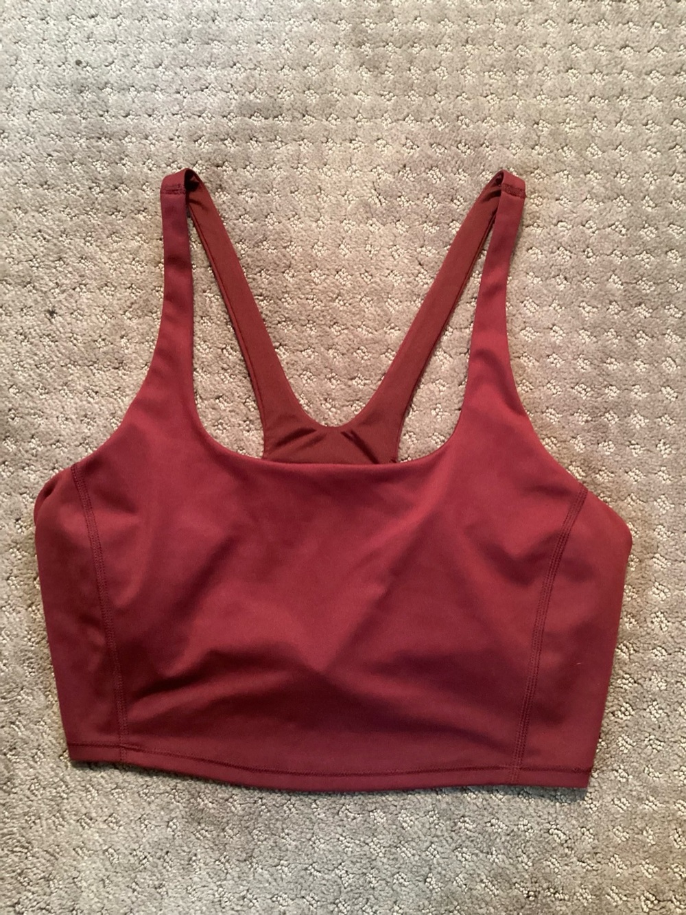 all in motion Burgundy Racerback Athletic Bralette, interior support, stretch, M